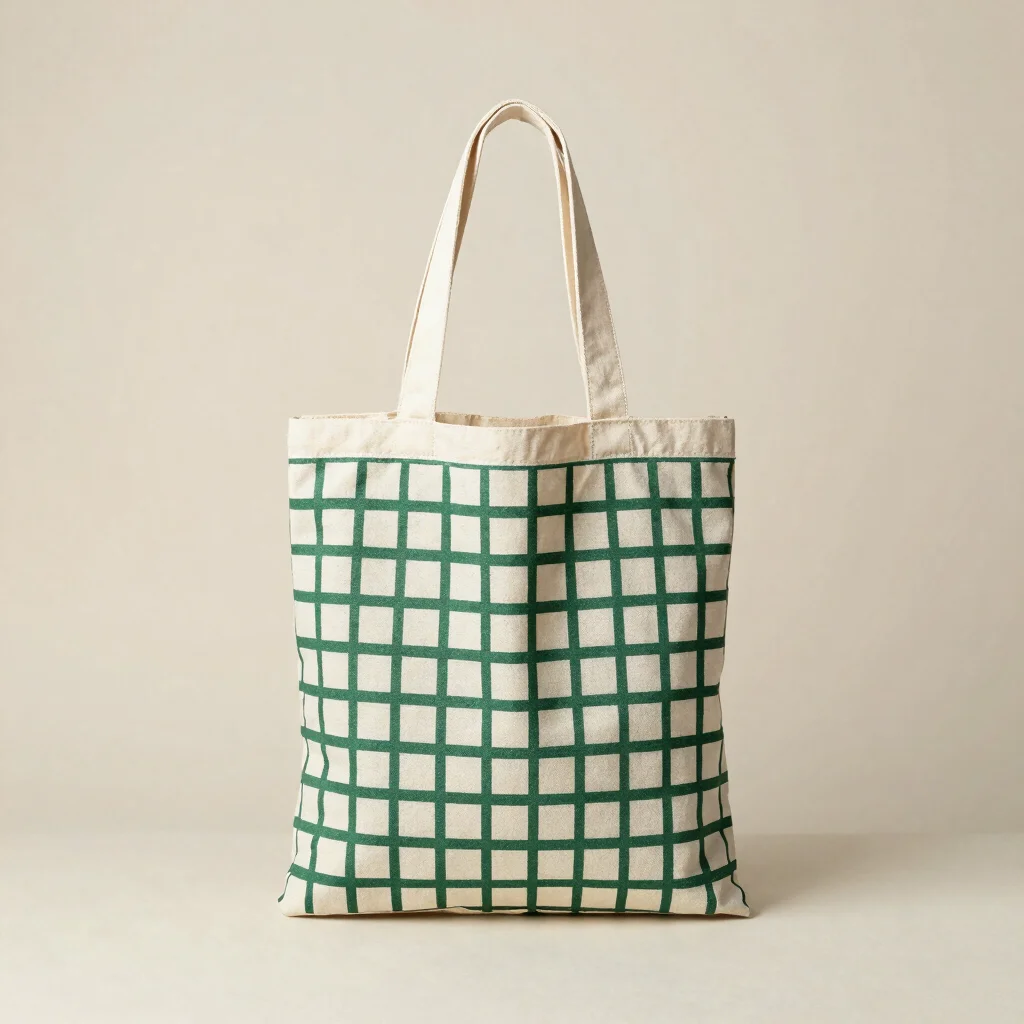 Gridline Cotton Tote